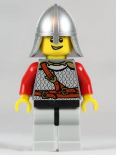 LEGO Minifigure-Kingdoms - Lion Knight Scale Mail with Chest Strap and Belt, Helmet with Neck Protector, Open Grin-Castle / Kingdoms-CAS460-Creative Brick Builders